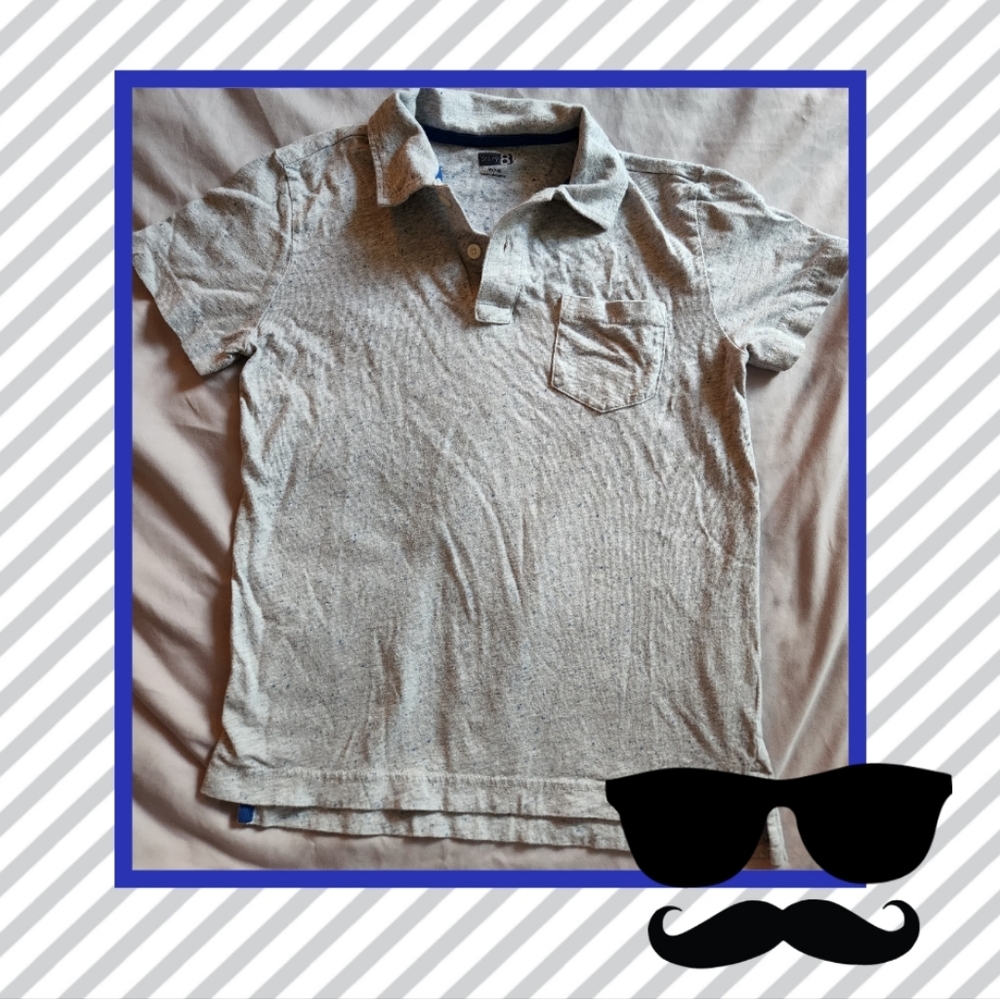 Crazy 8 Light Blue Polo With Pocket, Size 7/8